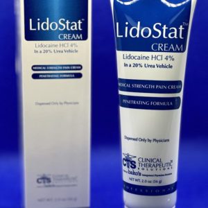 A tube of lidostat cream next to it.